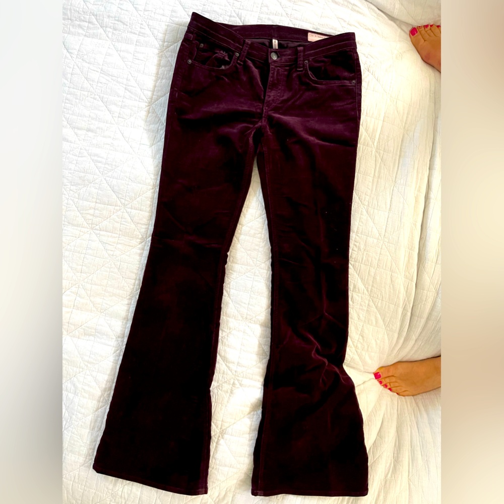 Cranberry, flare leg corduroys